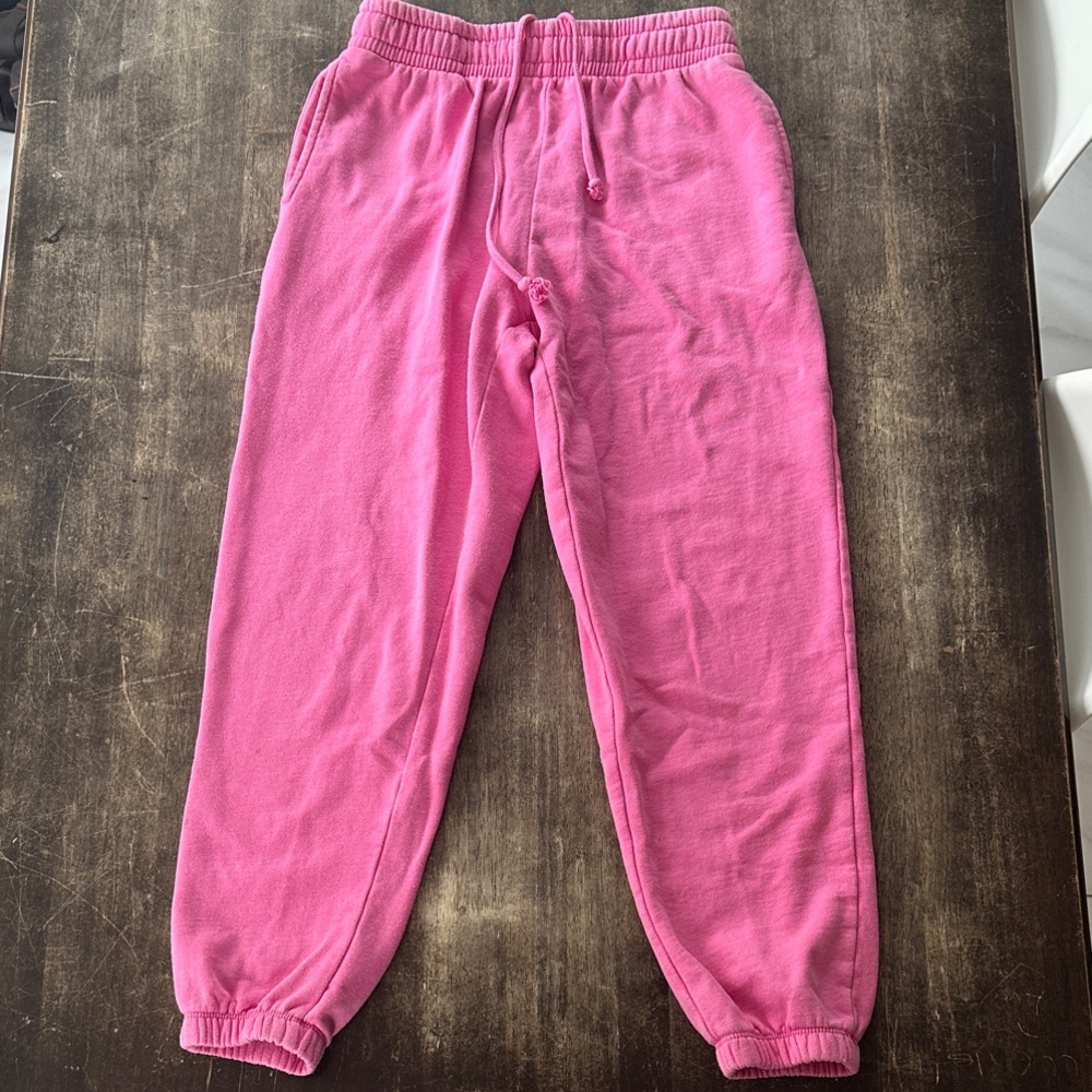 Garage Girls Bright Pink Drawstring Joggers